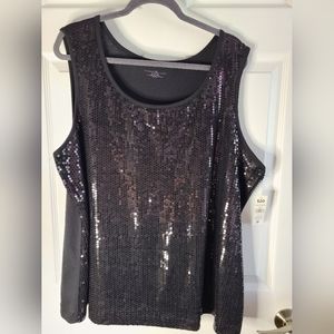 Bobbie Brooks  black Sequin Tank Size 3X